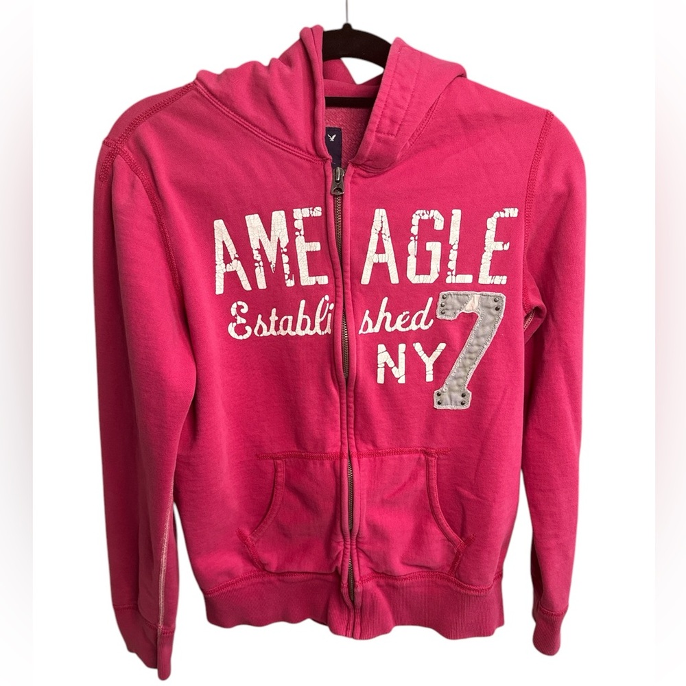 American Eagle Outfitters Pink Zip-Up Hoodie Jacket